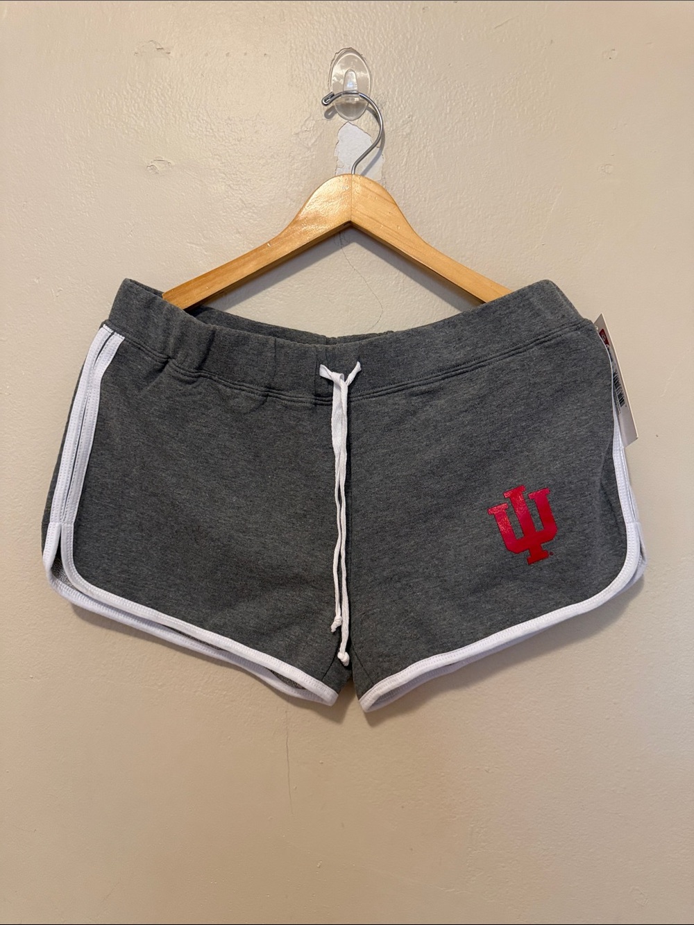 boxercraft Gray Women's Athletic Shorts with Red IU Logo